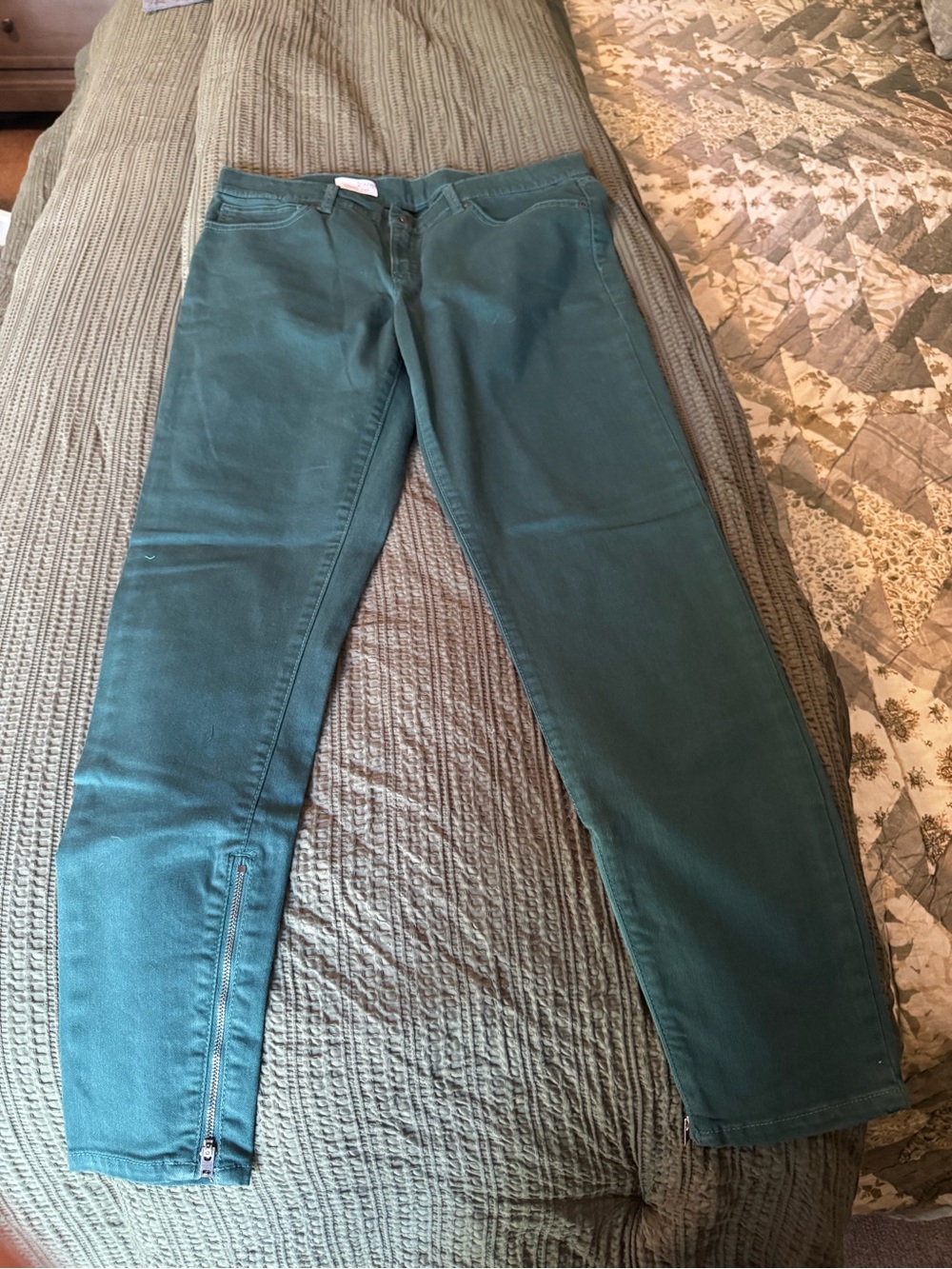 GAP Teal Skinny Jeans with Ankle Zips